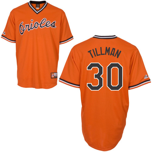 Chris Tillman #30 Youth Baseball Jersey-Baltimore Orioles Authentic Alternate Orange Cool Base MLB Jersey